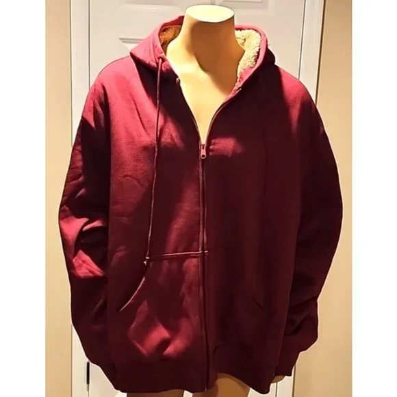 new JOHN BLAIR mens 3XL Supreme Fleece Sherpa Lined Hoodie zip up sweatshirt - Picture 2 of 6